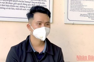 被抓獲的嫌犯阮廷潤。（圖源：人民報）