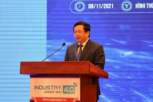 中央經濟部副部長阮德顯在研討會上致開幕詞。（圖源：VOV）