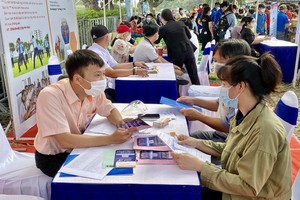 組委會向青年勞動者介紹就業。（圖源：越通社）