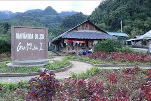 萊州省萊州市崇派鄉嘉扣1社群生態旅遊區裝潢以迎接遊客。