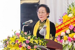 國家原副主席阮氏緣蟬聯2021-2026年任期第六屆越南勵學會主席。（圖源：T.N）