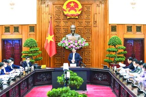 政府總理范明政會上發言。（圖：VGP）