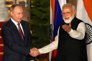 俄羅斯總統普京與印度總理莫迪。（圖：AP）