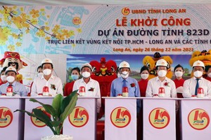 各領導同志出席動工儀式。（圖：越通社）