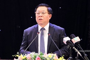 中央宣教部長阮仲義在會上發表講話。（圖：北寧報）