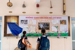 在明德初中學校的胡志明文化空間。