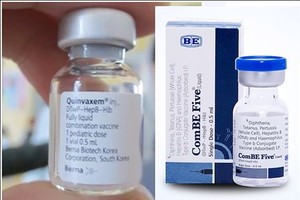 圖為兒童“五合一”疫苗Quinvaxem 和 ComBE Five。（圖：互聯網）