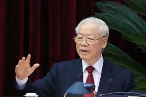 阮富仲總書記發表重要講話。（圖：曰鐘）