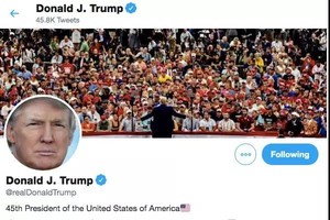 特朗普推特主頁。（圖：互聯網）