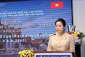 泰國駐本市總領事维拉卡‧莫希塔邦在聚會上發表講話。（圖：越通社）