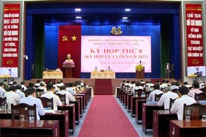 第十屆隆安省人民議會第八次會議現場。（圖：黃遊）