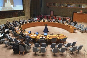 12月19日，安理會會議在聯合國總部召開。（圖：共同社）