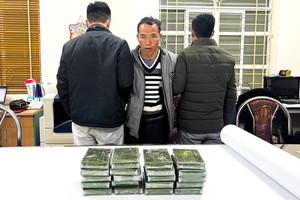 贩毒嫌疑人黄亚章与毒品证物。（图：越通社）