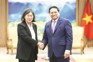 政府总理范明政接见美国贸易代表戴琦。