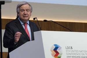 古特雷斯在会议开幕全会上发表讲话。（图：联合国）