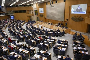 瑞典议会22日投票批准政府关于瑞典加入北约的提案。（图：EPA）