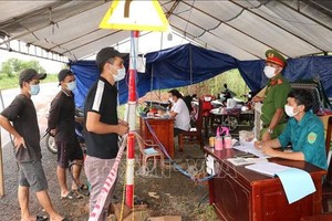 图为平福省补家肥县的一个边境防疫检查站。（图：越通社）