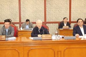 阮富仲总书记作会议结论。（图：越通社）