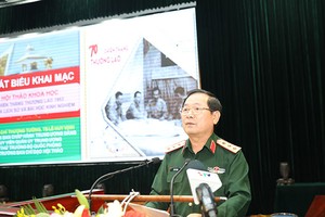 国防部副部长黎辉咏上将在研讨会上发言。（图：山罗报）