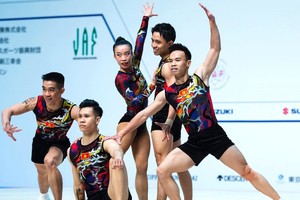 越南队在本年度铃木杯 健美操世界杯得１金２银２铜