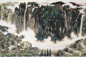  张路书画作品欣赏——青山白云迎旭日 