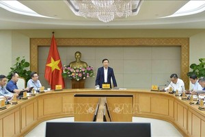 政府副总理陈红河（中）主持会议。（图：越通社）