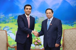 政府总理范明政接见阿达尼港口与经济特区公司总经理卡伦‧阿达尼。（图：VGP）