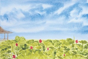 何惠梅书画作品欣赏——映日荷花别样红 