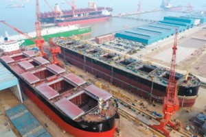 江苏省某造船企业一景。（图：新华社）