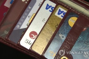 钱包里的各种信用卡。（图：韩联社）