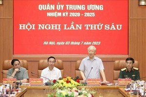 阮富仲总书记在会议上发表重要讲话。（图：越通社）