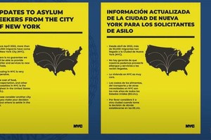 纽约市发布“劝退”移民的海报。（图：福克斯新闻网）