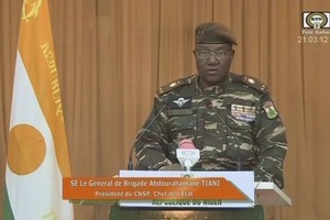 尼日尔政变军人领导人、保卫祖国国家委员会主席奇亚尼。（图：AFP）