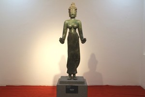 多罗菩萨像在岘港市占婆族雕刻博物馆展示。（图：阮强）