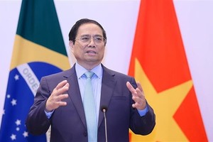 范明政总理发表讲话。（图：越通社）