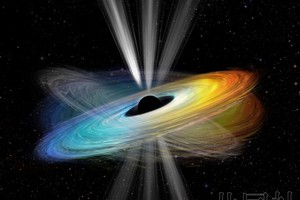 自转的黑洞概念图。（图：共同社）