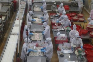 企业加工生产水产品出口。