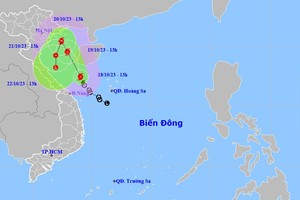 5号台风的移动方向。（图：国家水文气象预报中心）