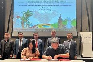 林同省人委会领导见证双方旅游企业签署合作备忘录。（图：林同报）