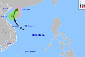 5号台风的移动方向。（图：国家水文气象预报中心）