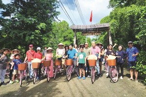 游客在芹耶县游观光。