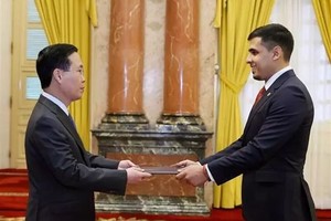 国家主席武文赏接见委内瑞拉驻越大使。（图：越通社）