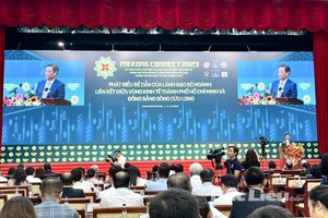 2023年湄公对接论坛现场一隅。（图：薄寮省）