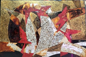 华人画家参加漆画展