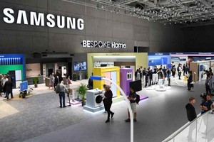 这是2022年9月2日在德国柏林国际消费电子展上拍摄的三星展区。（图：新华社）