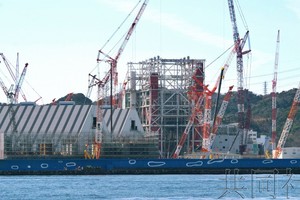 日本神奈川县横须贺市正在建设的煤炭火力发电站。（图：共同社）