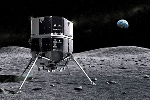 图为ispace无人着陆器登月模拟图片。（示意图：AP）