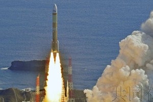 H3火箭1号机发射后被下达自毁指令。摄于3月7日上午。（图：共同社）