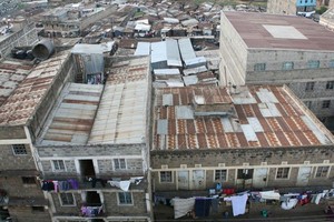 鸟瞰肯尼亚内罗毕的一个贫民窟。（图：联合国人居署）