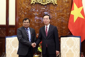 国家主席武文赏接见孟加拉大使穆罕默德‧卢特福‧拉赫曼。（图：越通社）